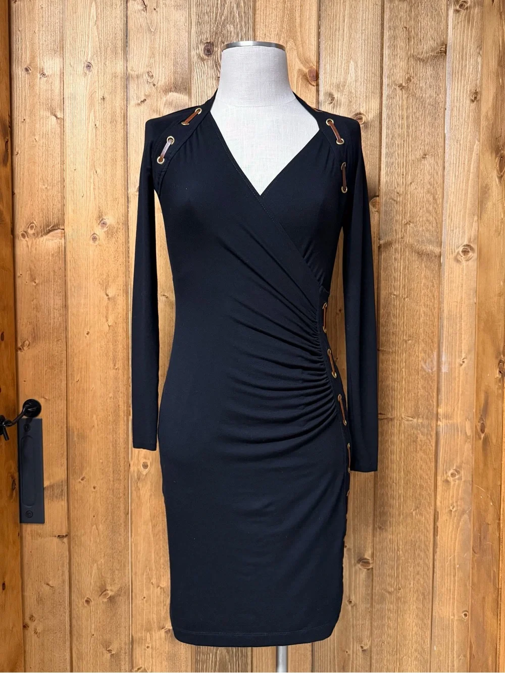 Carmen by Carmen Marc Valvo XS Black Sheath Bodycon Dress - Picture 2 of 6